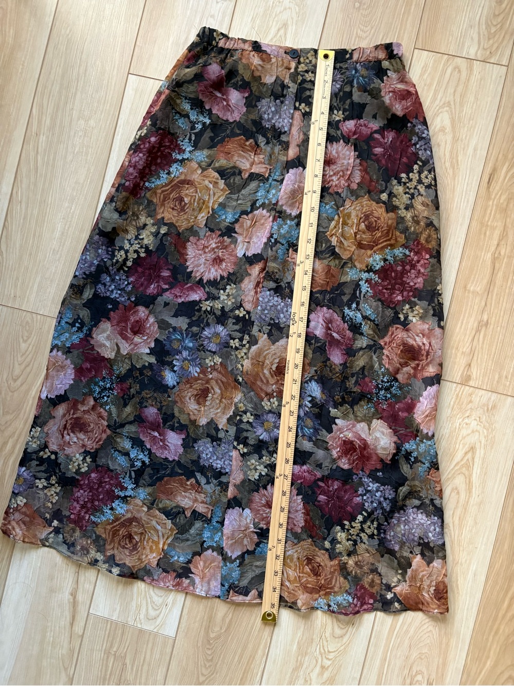 Vintage Whimsigoth Dark Fairy Grunge Indie Festival Floral Midi Skirt - Picture 4 of 9